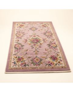 Benningfield Floral Hand Knotted Plum Area Rug (synthetic illustration; no displayed measurements)