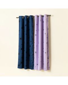 Efird Tulle Overlay Star Cut Out Solid Blackout Thermal Grommet Curtain Panels (synthetic illustration; no displayed measurements)