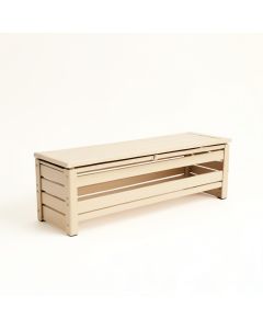 Stone Bluff Narrow Outdoor Storage Bench - Beige (synthetic illustration; no displayed measurements)