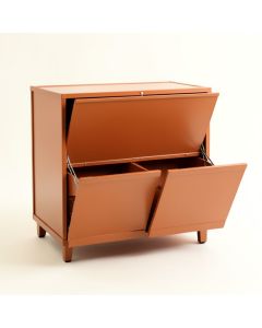 Bay Brook Freestanding Pull-Out Hamper Cabinet - Terracotta (synthetic illustration; no displayed measurements)