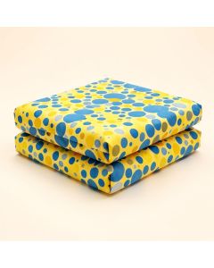 Aqua Circles Inner Dots 60S 70S Inspired Horizontal Artwork Duvet Cover Set (synthetic illustration; no displayed measurements)