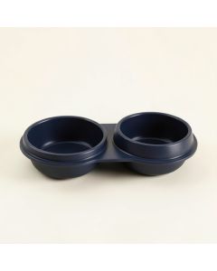 Hill Bluff Pet Feeding Stand With Two Plain Empty Bowls - Navy (synthetic illustration; no displayed measurements)