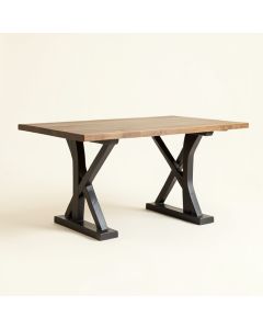 Iron Trestle Dining Table (synthetic illustration; no displayed measurements)