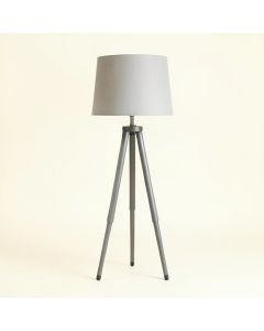 Moss Bend Floor Lamp With A Plain Fabric Shade - Gray (synthetic illustration; no displayed measurements)