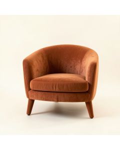 Dawn Edge Upholstered Armchair - Terracotta (synthetic illustration; no displayed measurements)
