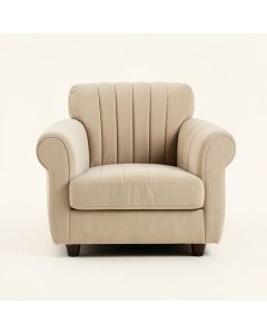 Meadow Bridge Upholstered Armchair - Beige (synthetic illustration; no displayed measurements)
