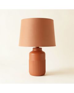 Meadow Brook Table Lamp With A Plain Fabric Shade - Terracotta (synthetic illustration; no displayed measurements)