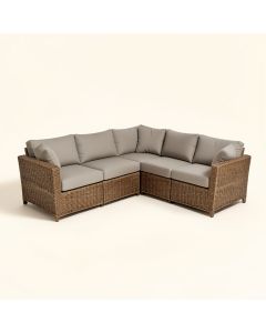 Jamyria 110 '' Wide Outdoor Patio Sectional With Cushions (synthetic illustration; no displayed measurements)