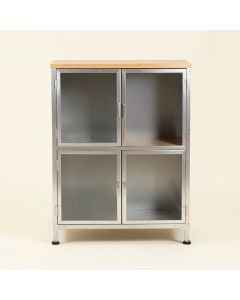 Industrial Wood And Metal Bookcase With Dovetail English Front , Silver (synthetic illustration; no displayed measurements)