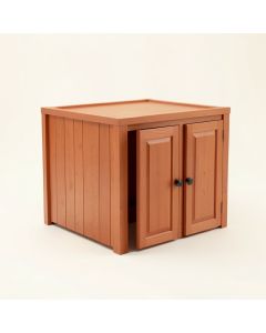 Maple Bend Empty Furniture-Style Litter Enclosure - Terracotta (synthetic illustration; no displayed measurements)