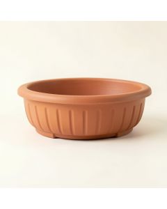 Shore Dale Empty Railing Planter With Integral Brackets - Terracotta (synthetic illustration; no displayed measurements)
