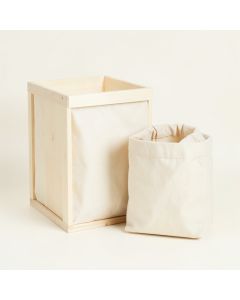 Oak Crossing Laundry Sorting Station With Plain Removable Bags - Ivory (synthetic illustration; no displayed measurements)