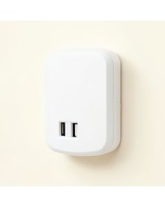 Wall Mount Charger Plug-In Dusk To Dawn Led Night Light（2 Usb Ports (synthetic illustration; no displayed measurements)