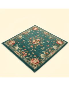 Amedee Floral Power Loom Teal Indoor/Outdoor Area Rug (synthetic illustration; no displayed measurements)