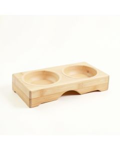 Linden Edge Pet Feeding Stand With Two Plain Empty Bowls - Ivory (synthetic illustration; no displayed measurements)