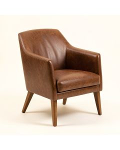 Saulsberry Upholstered Solid Wood Side Chair In Rustic Brown (synthetic illustration; no displayed measurements)
