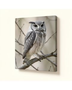 Barred Owl On Branches Photograph (synthetic illustration; no displayed measurements)