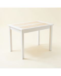 River Arc Patio Table - White (synthetic illustration; no displayed measurements)