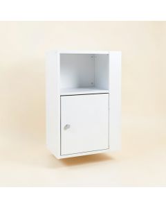 Willow Arc Wall-Mounted Entry Cabinet - White (synthetic illustration; no displayed measurements)