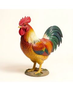 Pretty Poultry Rooster Statue (synthetic illustration; no displayed measurements)