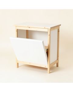 Elm Canyon Freestanding Pull-Out Hamper Cabinet - White (synthetic illustration; no displayed measurements)