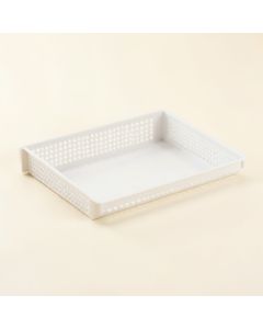 Olive Bluff Empty Under-Desk Cable Tray - White (synthetic illustration; no displayed measurements)
