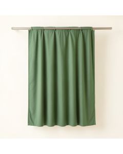 Dawn Canyon Shower Curtain Hanging Flat From A Plain Rod - Green (synthetic illustration; no displayed measurements)