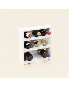 7 Bottle Wall Mounted Wine Bottle & Glass Rack In White (synthetic illustration; no displayed measurements)