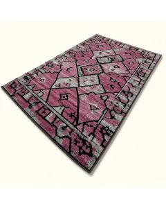 Zonia Geometric Plum/Black/Gray Area Rug (synthetic illustration; no displayed measurements)