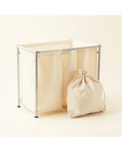 Meadow Bluff Laundry Sorting Station With Plain Removable Bags - Ivory (synthetic illustration; no displayed measurements)