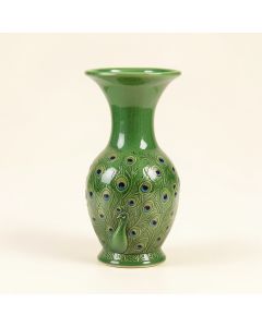 Resa Majolica Style Peacock Table Vase (synthetic illustration; no displayed measurements)
