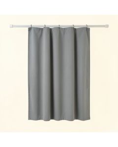Clay Bend Shower Curtain Hanging Flat From A Plain Rod - Gray (synthetic illustration; no displayed measurements)