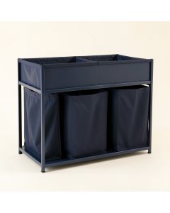 Cliff Branch Laundry Sorting Station With Plain Removable Bags - Navy (synthetic illustration; no displayed measurements)