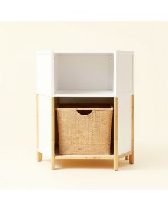 Lake Bend Freestanding Pull-Out Hamper Cabinet - White (synthetic illustration; no displayed measurements)