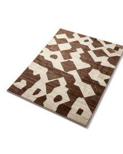 Yowell Geometric Tufted Wool Brown/Beige Area Rug (synthetic illustration; no displayed measurements)