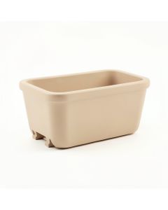 Cedar Crest Empty Railing Planter With Integral Brackets - Beige (synthetic illustration; no displayed measurements)