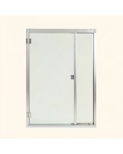 Elan 56 '' - 60 '' W X 74 '' H Single Sliding Frameless Shower Door With Rollerdisk™ Technology (synthetic illustration; no displayed measurements)