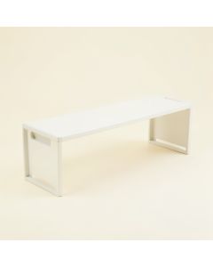 Harbor Crest Narrow Outdoor Storage Bench - White (synthetic illustration; no displayed measurements)