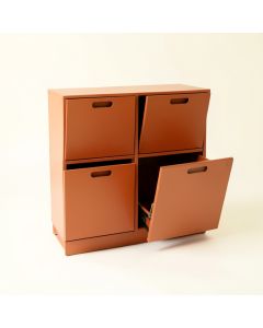 Vale Crest Freestanding Pull-Out Hamper Cabinet - Terracotta (synthetic illustration; no displayed measurements)