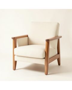 Olive Dell Upholstered Armchair - Ivory (synthetic illustration; no displayed measurements)