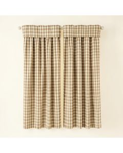 Toby Country Chic Gingham Plaid Semi-Sheer Rod Pocket Curtain Panels (synthetic illustration; no displayed measurements)