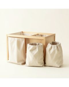 Elm Bridge Laundry Sorting Station With Plain Removable Bags - Beige (synthetic illustration; no displayed measurements)