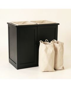 Meadow Bend Laundry Sorting Station With Plain Removable Bags - Black (synthetic illustration; no displayed measurements)