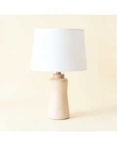 Willow Branch Table Lamp With A Plain Fabric Shade - White (synthetic illustration; no displayed measurements)