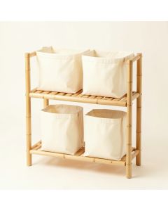 Wren Crest Laundry Sorting Station With Plain Removable Bags - Cream (synthetic illustration; no displayed measurements)