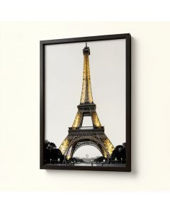 Paris Eiffel Tower Gold On Black And White Poster Gallery Graphic Art (synthetic illustration; no displayed measurements)