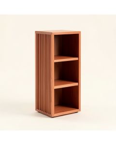 Clay Edge Narrow Cubby Tower - Terracotta (synthetic illustration; no displayed measurements)