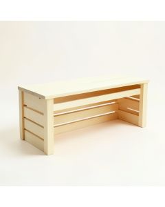Willow Bridge Narrow Outdoor Storage Bench - Ivory (synthetic illustration; no displayed measurements)