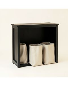 Cedar Crest Laundry Sorting Station With Plain Removable Bags - Black (synthetic illustration; no displayed measurements)