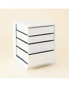 Slate Canyon Small-Parts Storage Drawer Cabinet - White (synthetic illustration; no displayed measurements)